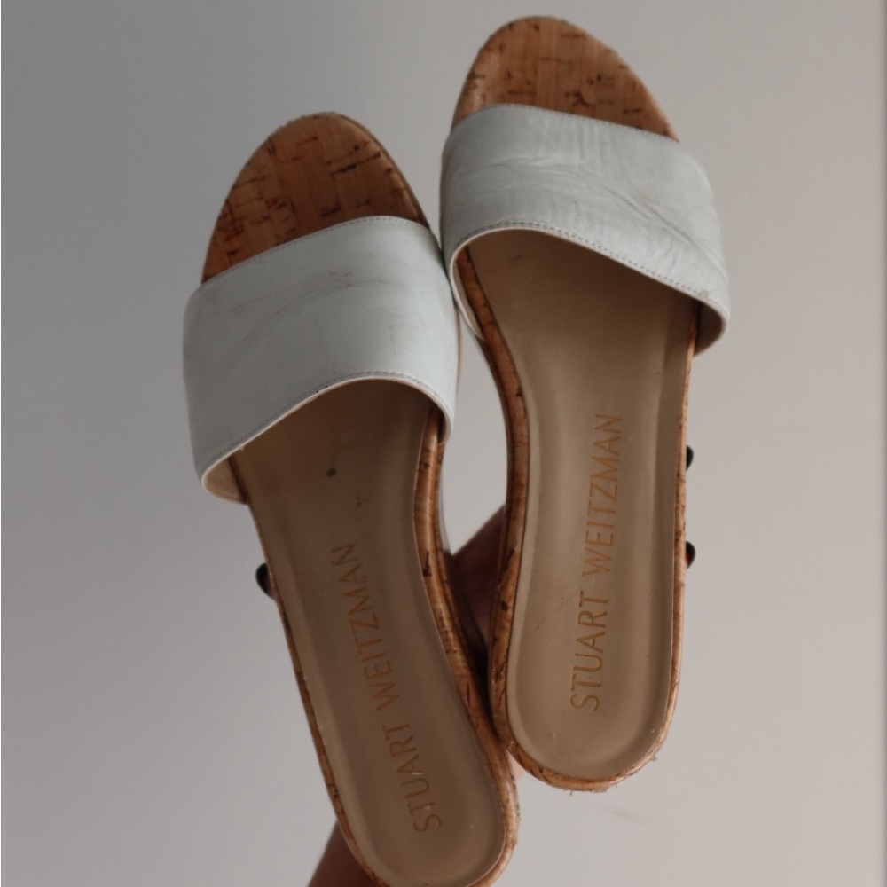 Stuart Weitzman White Platform Sandals